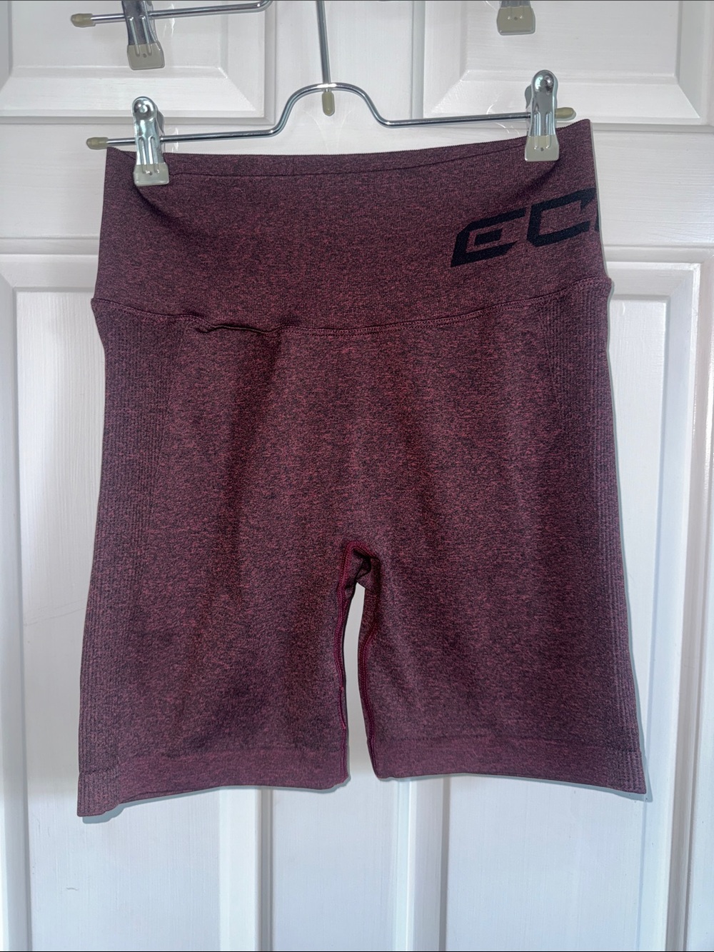 Seamless High-Waist Maroon Bike Shorts